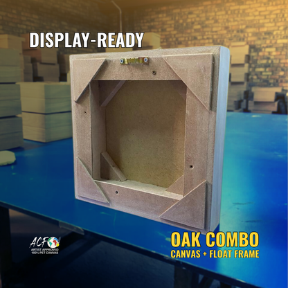 Deep Edge Oak Floating Frame & Box Board Canvas (40mm)