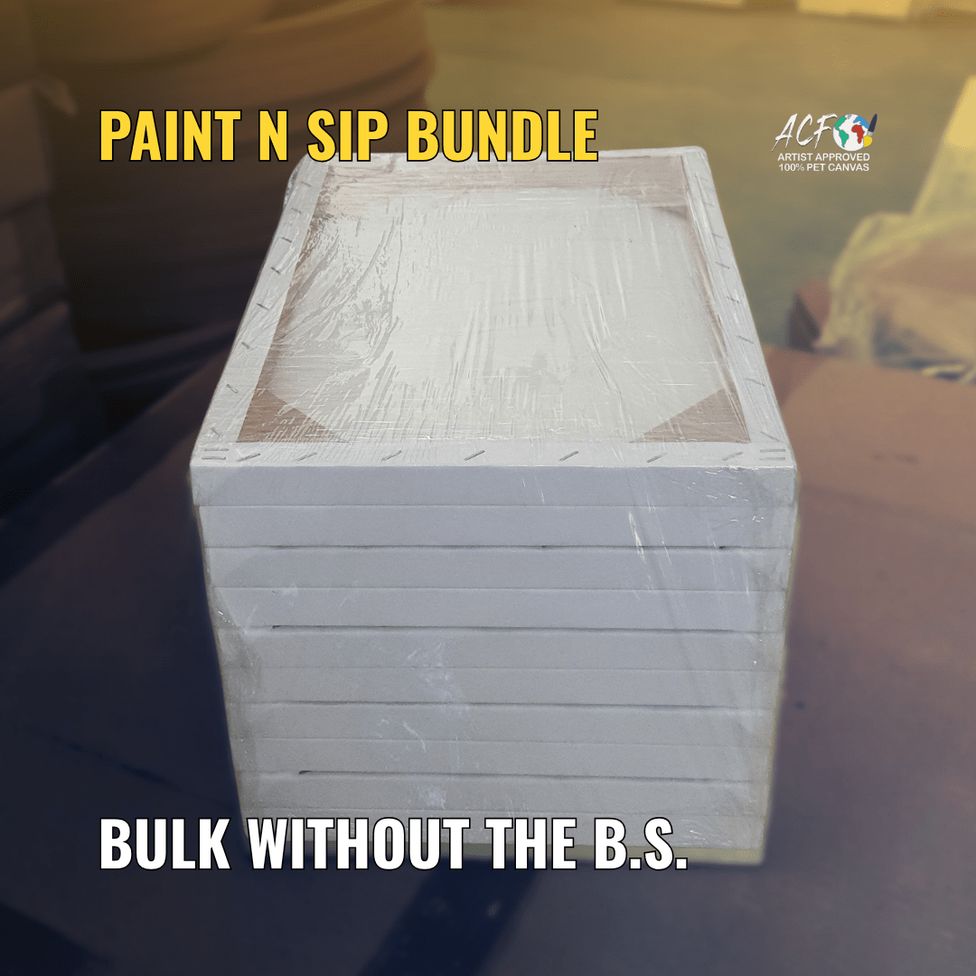 Paint and Sip Canvas – Bulk 10x Pack (20mm PET) - Art Canvas Factory