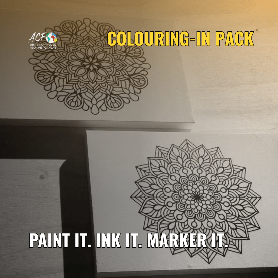 Paint n Sip Colouring - In Canvas – Bulk 10x Pack (Custom or Pre - Printed Designs) - Art Canvas Factory