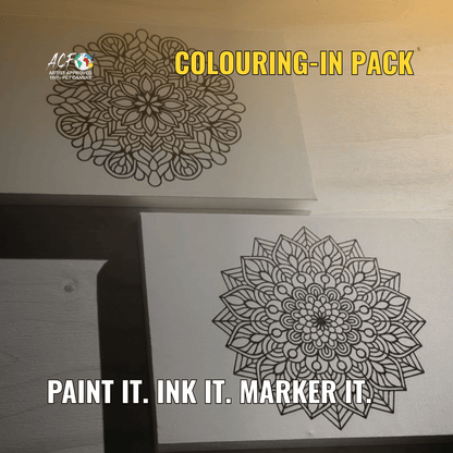 Paint n Sip Colouring - In Canvas – Bulk 10x Pack (Custom or Pre - Printed Designs) - Art Canvas Factory