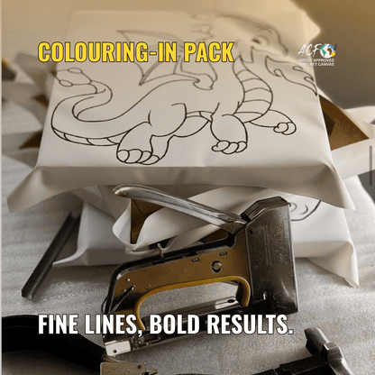 Paint n Sip Colouring - In Canvas – Bulk 10x Pack (Custom or Pre - Printed Designs) - Art Canvas Factory